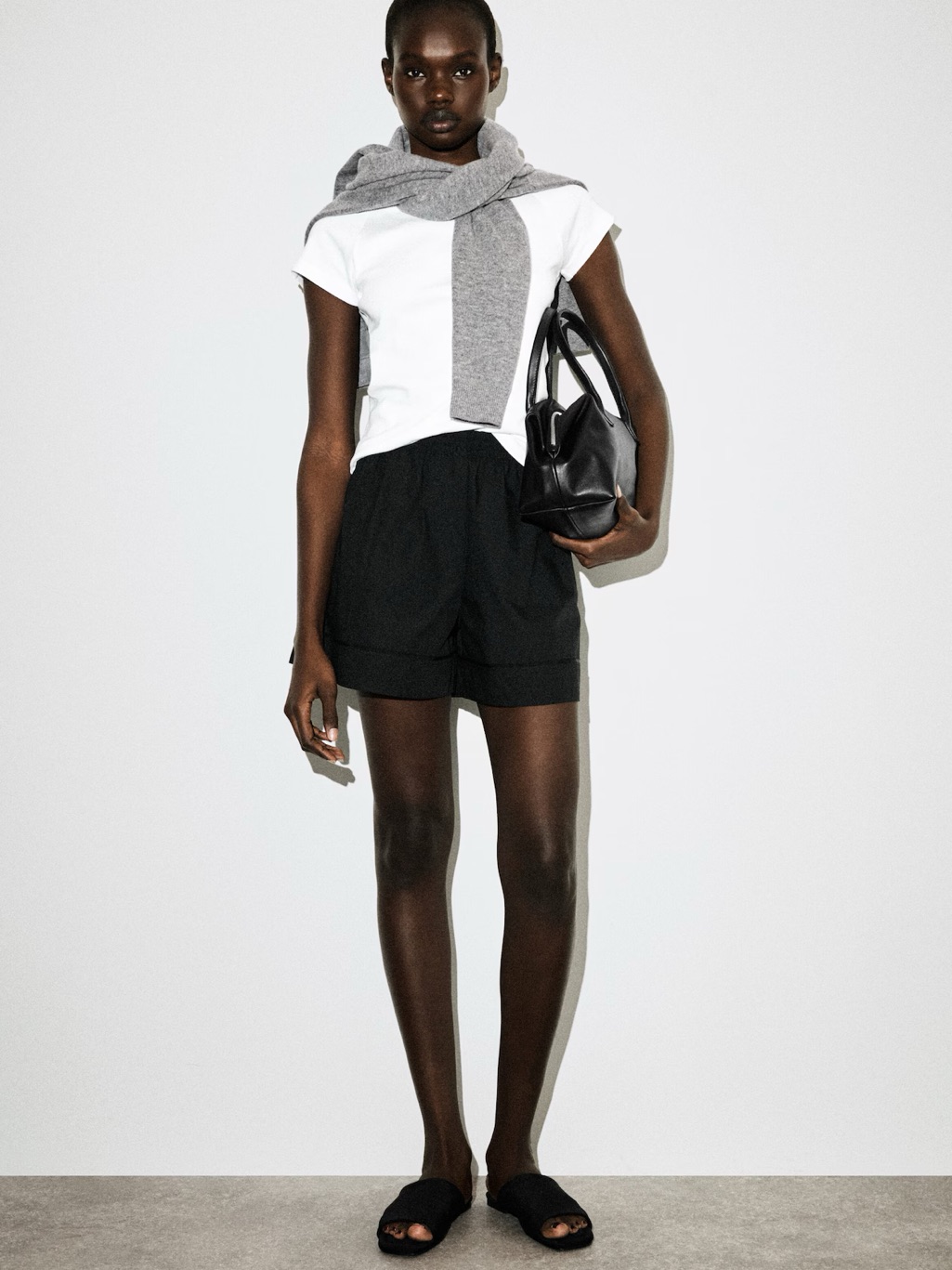 Nwt (Size 2) Cos Elasticated Grosgrain-Detail Cotton Shorts